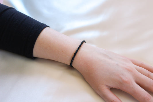 Black Beaded Bracelet/Anklet