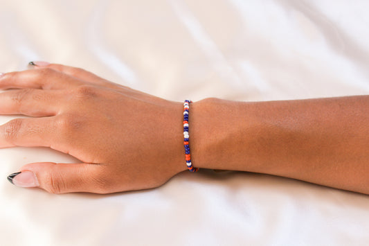 Red, White, & Blue Beaded Bracelet/Anklet