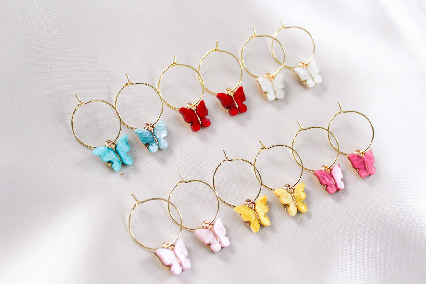 Colorful Butterfly Hoops