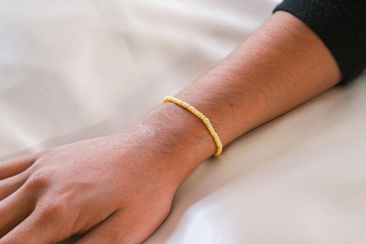 Pastel Yellow Beaded Bracelet/Anklet