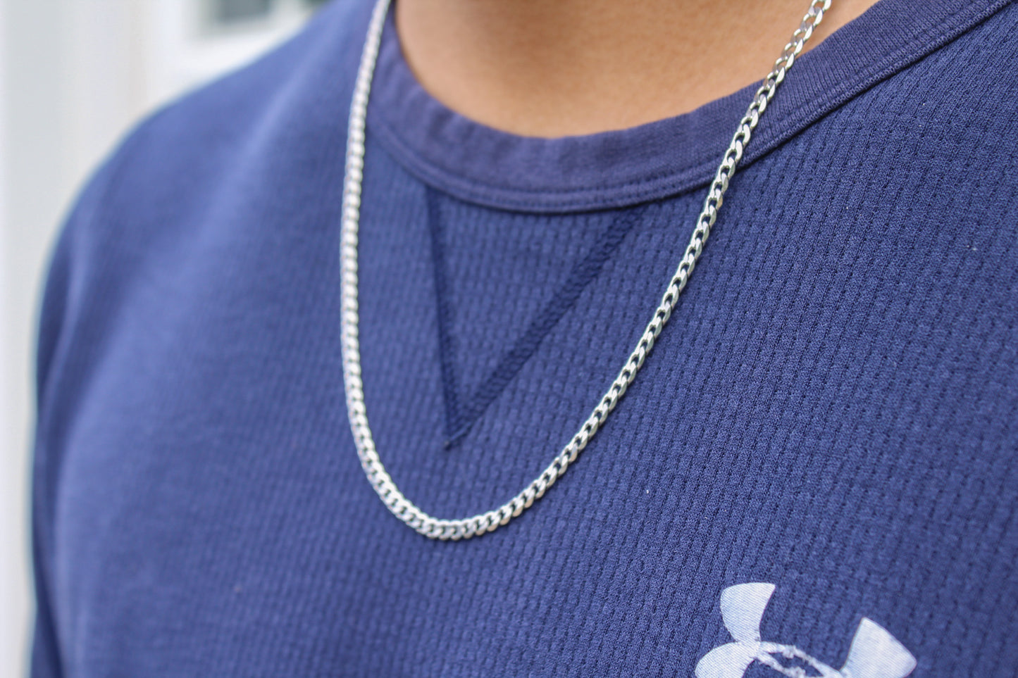 Silver Curb Chain Necklace