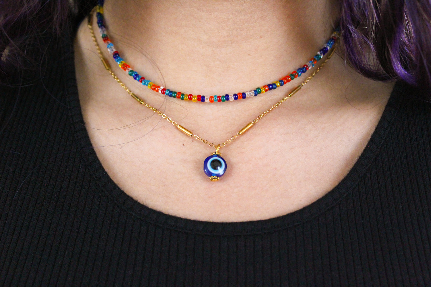 Evil Eye Bar Necklace