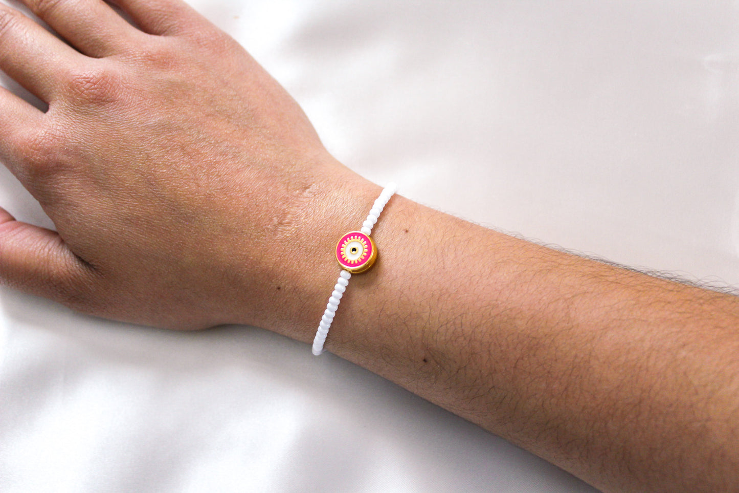 Circle Evil Eye Beaded Bracelet