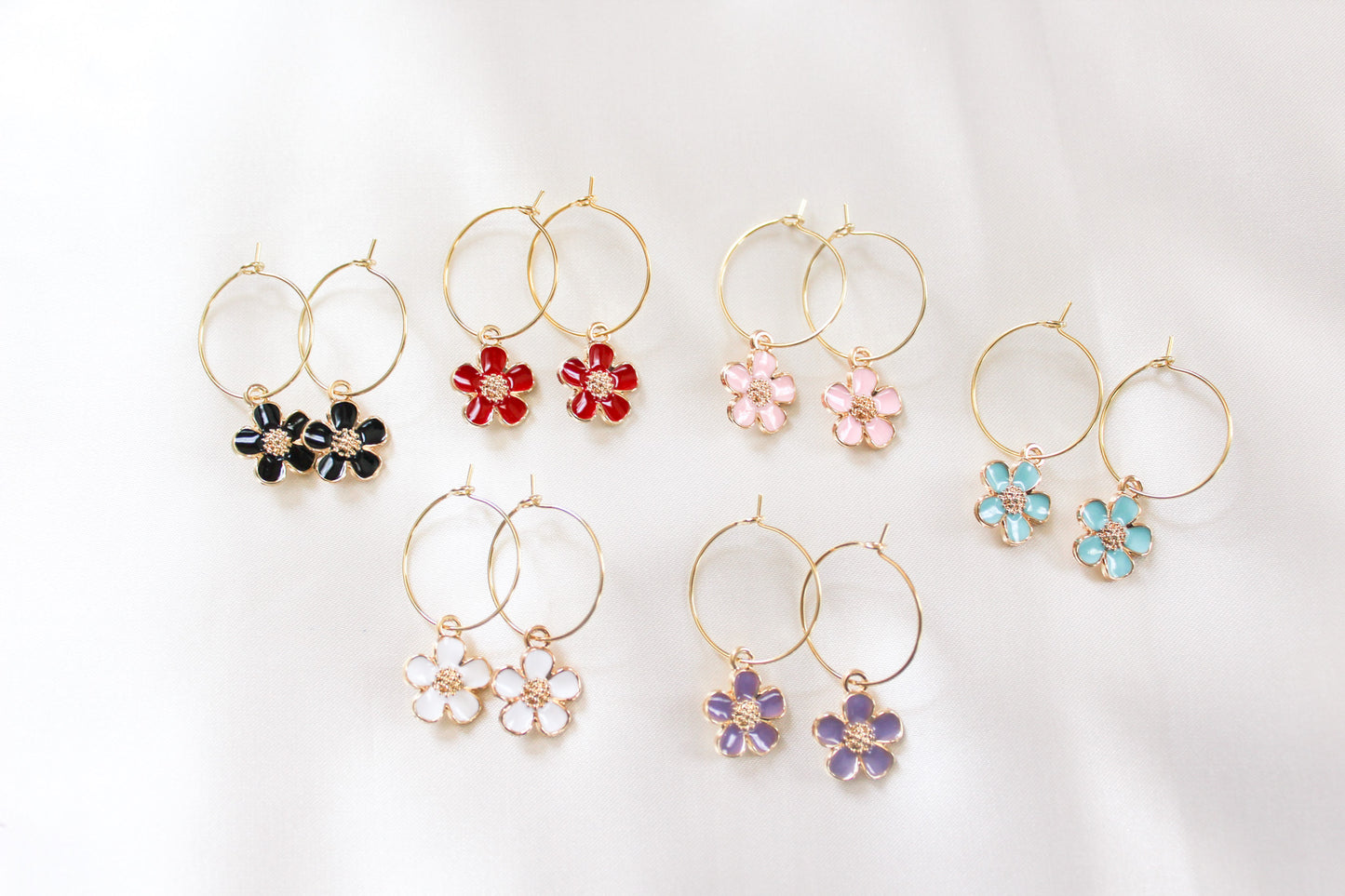 Funky Flower Hoops