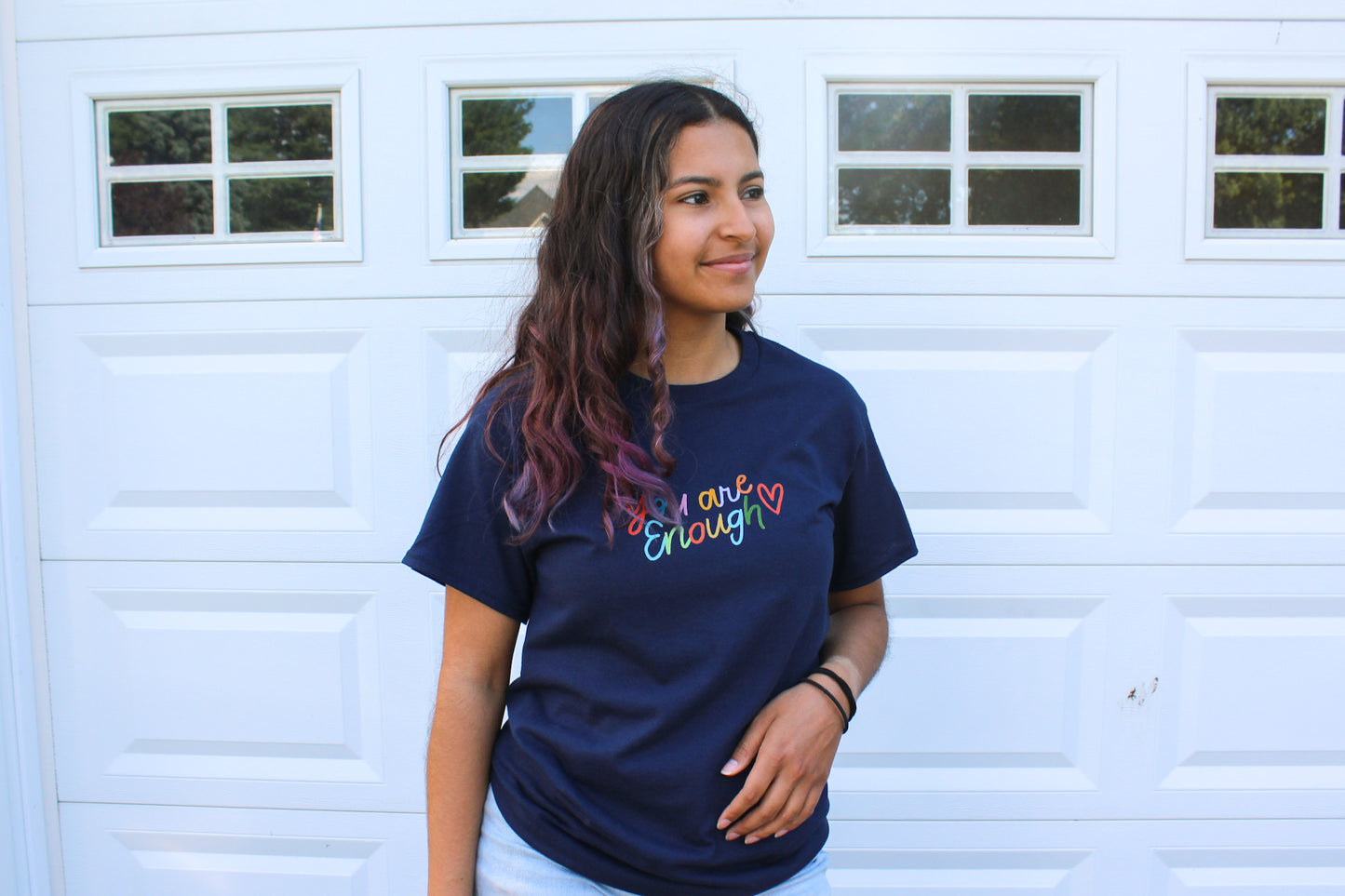 Navy You Are Enough Tee