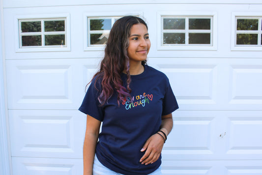 Navy You Are Enough Tee