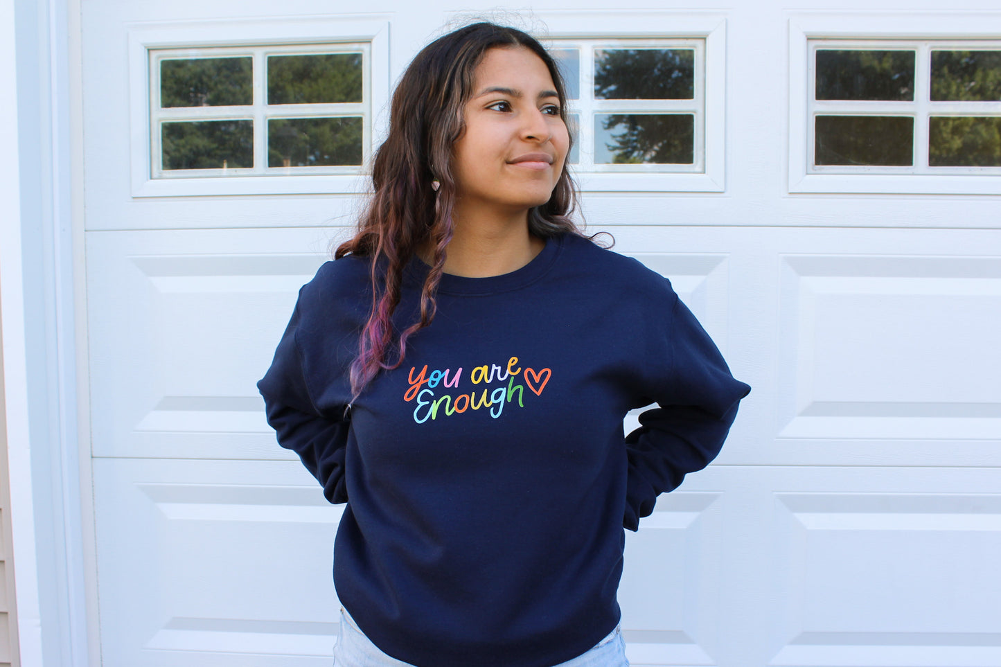 Navy You Are Enough Crewneck