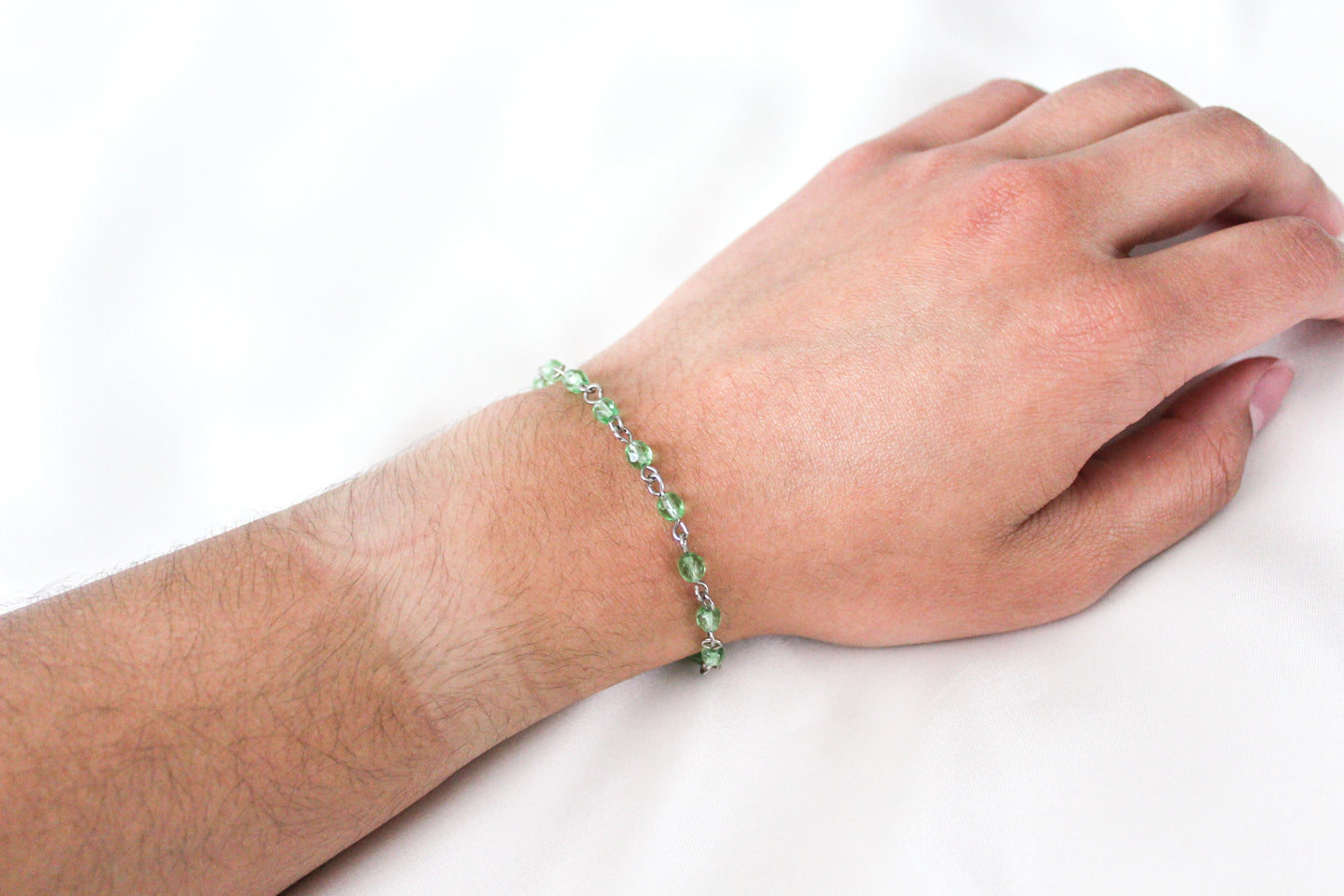 Green Dot Chain Bracelet