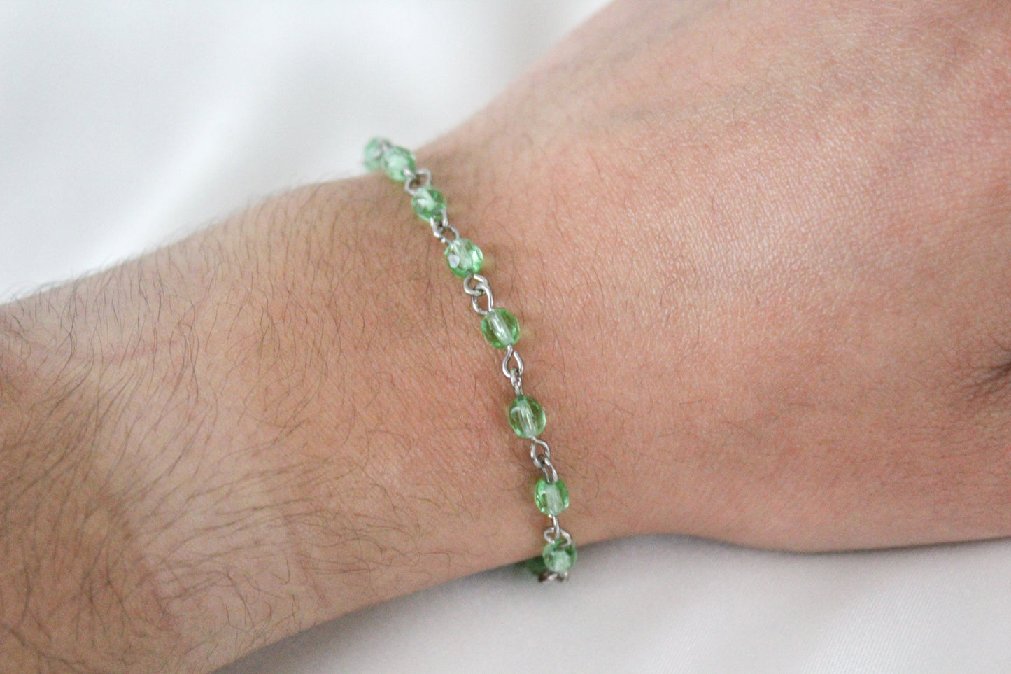 Green Dot Chain Bracelet