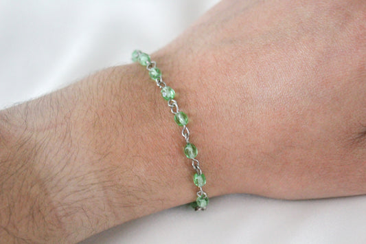 Green Dot Chain Bracelet