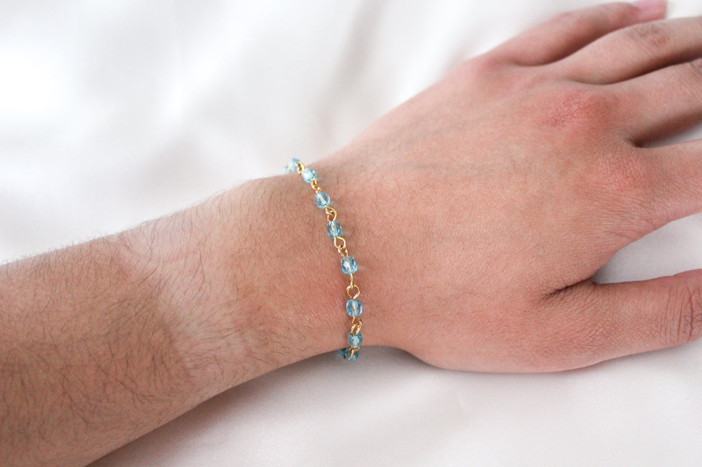 Blue Dot Chain Bracelet