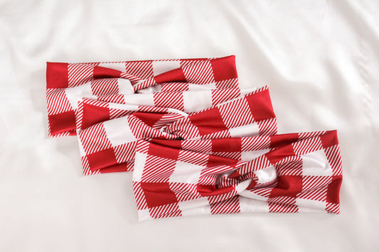 Red Plaid Headband