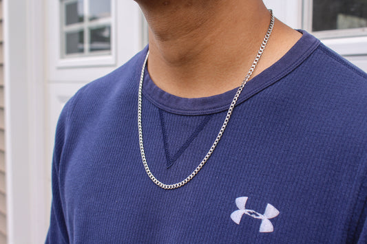 Silver Curb Chain Necklace