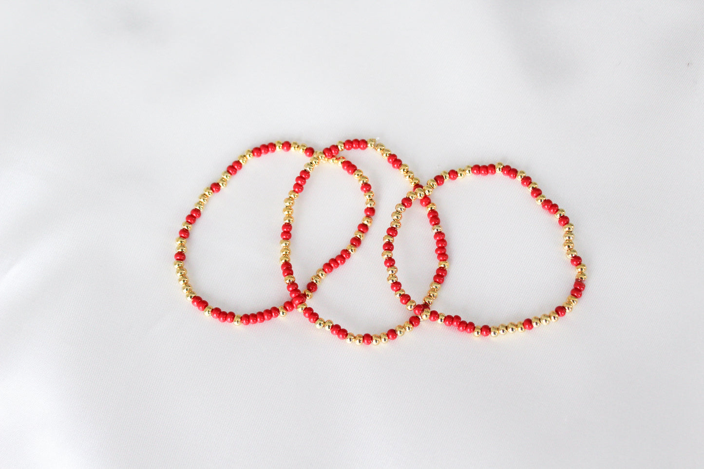 Red & Gold Beaded Bracelet