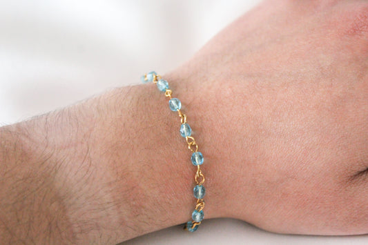 Blue Dot Chain Bracelet